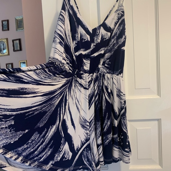 NWOT! Blue and white Beach coverup Romper - Picture 4 of 8